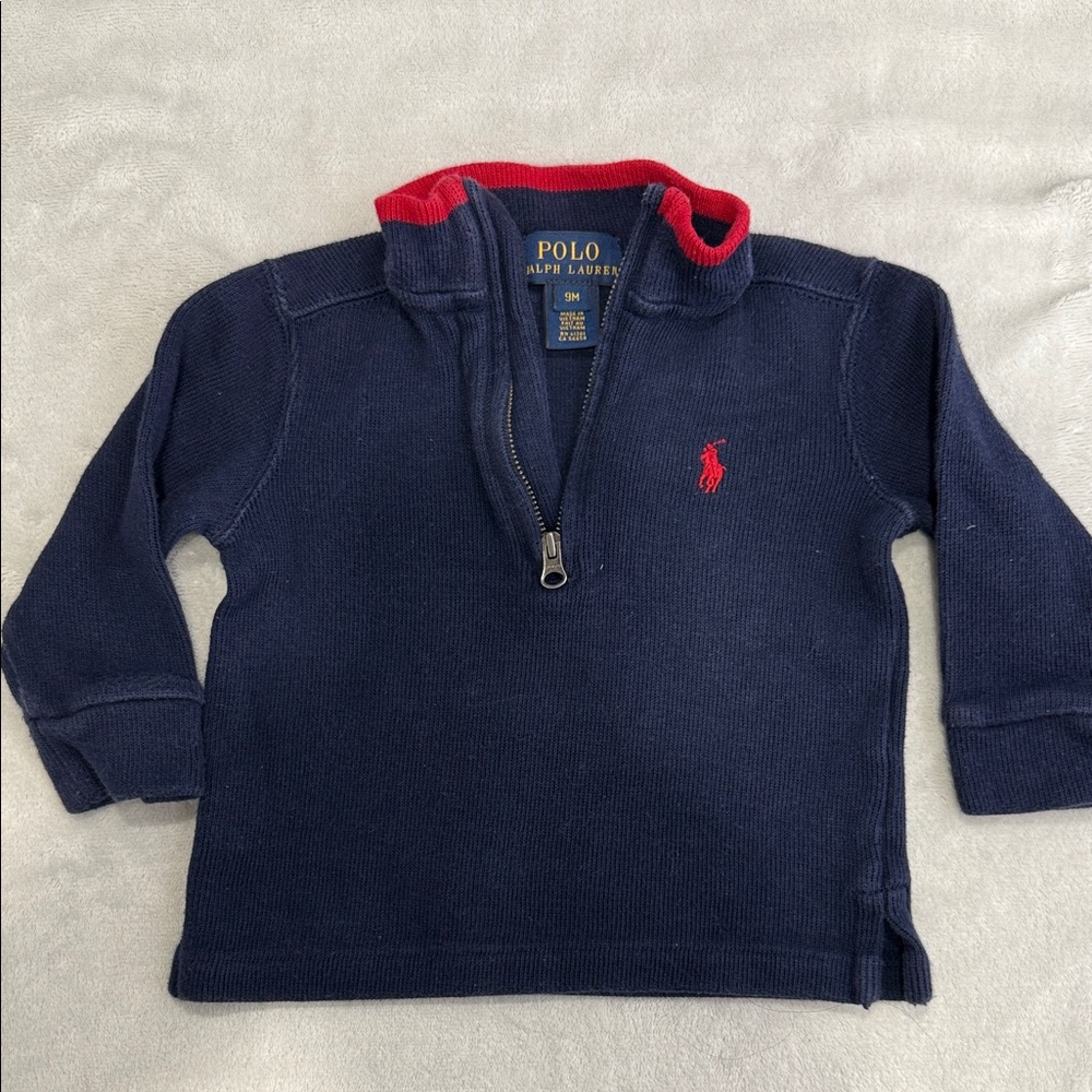 Polo by Ralph Lauren Kids Navy and Red Half-Zip